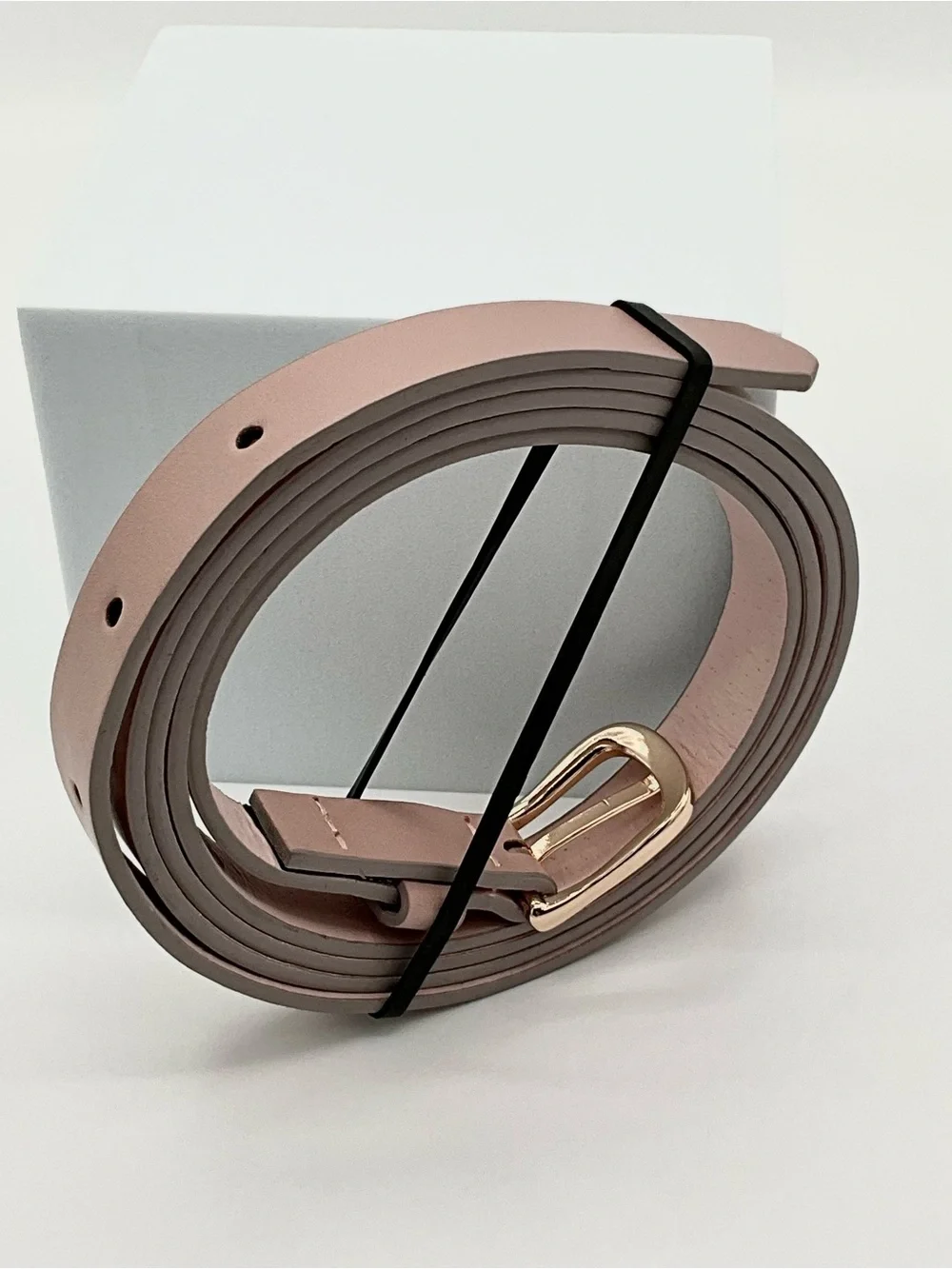 LIKE NEW Torrid Narrow Waist Belt Blush Pink Faux Leather Gold Hardware Size0/00